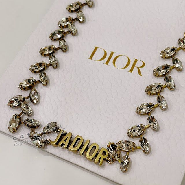 Dior飾品 迪奧經典熱銷款jadior馬眼柳葉項鏈 頸鏈  zgd1053